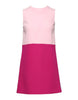 Dolce & Gabbana Pink Blue Wool Sleeveless Shift Mini Dress
