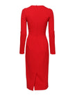 Dolce & Gabbana Red Sacred Heart Long Sleeves Sheath Dress