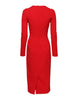Dolce & Gabbana Red Sacred Heart Long Sleeves Sheath Dress