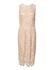 Dolce & Gabbana Beige Floral Lace Sleeveless Sheath Dress
