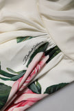 Dolce & Gabbana White Floral One Shoulder Sheath Midi Dress