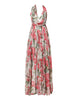 Dolce & Gabbana White Floral Silk Halter A-line Maxi Dress