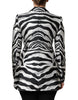 Dolce & Gabbana Black White Polyester Women Blazer Jacket