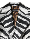 Dolce & Gabbana Black White Polyester Women Blazer Jacket