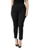 Dolce & Gabbana Black Polyester High Waist Slim Pants