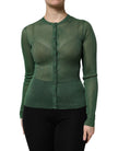 Dolce & Gabbana Green Polyester Long Sleeves Cardigan Sweater