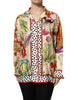 Dolce & Gabbana Multicolor Vegetables Silk Long Sleeves Top