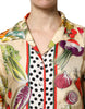 Dolce & Gabbana Multicolor Vegetables Silk Long Sleeves Top
