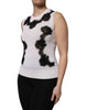Dolce & Gabbana White Cashmere Floral Lace Detailing Tank Top