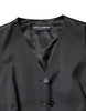 Dolce & Gabbana Black Striped Button Down Sleeveless Vest Top