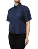 Dolce & Gabbana Blue Cotton Short Sleeves Button Down Top