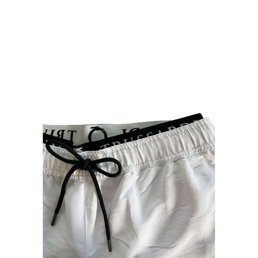 Trussardi Beachwear White Polyester Men's Swim Short
