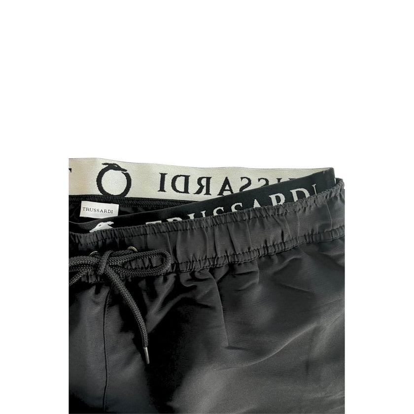Trussardi Beachwear Black Polyester Men Swim Short