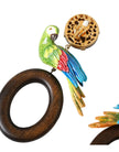 Dolce & Gabbana Multicolor Parrot Wood Brass Crystal Embellished Earrings