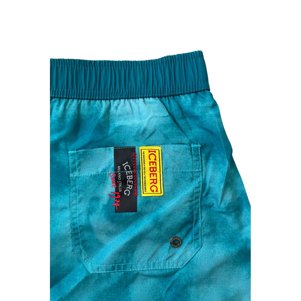 Iceberg Light Blue Polyester Men's Swimwear Short