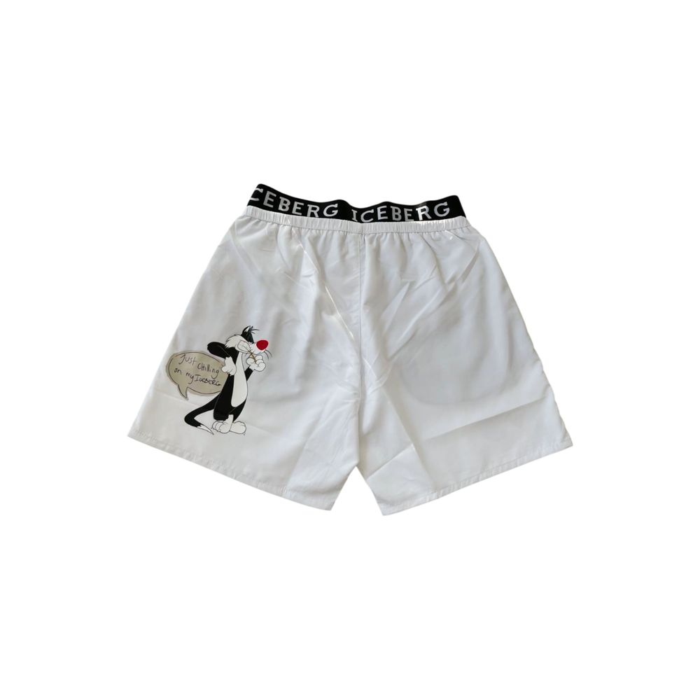 Iceberg White Polyester Men Swim Short
