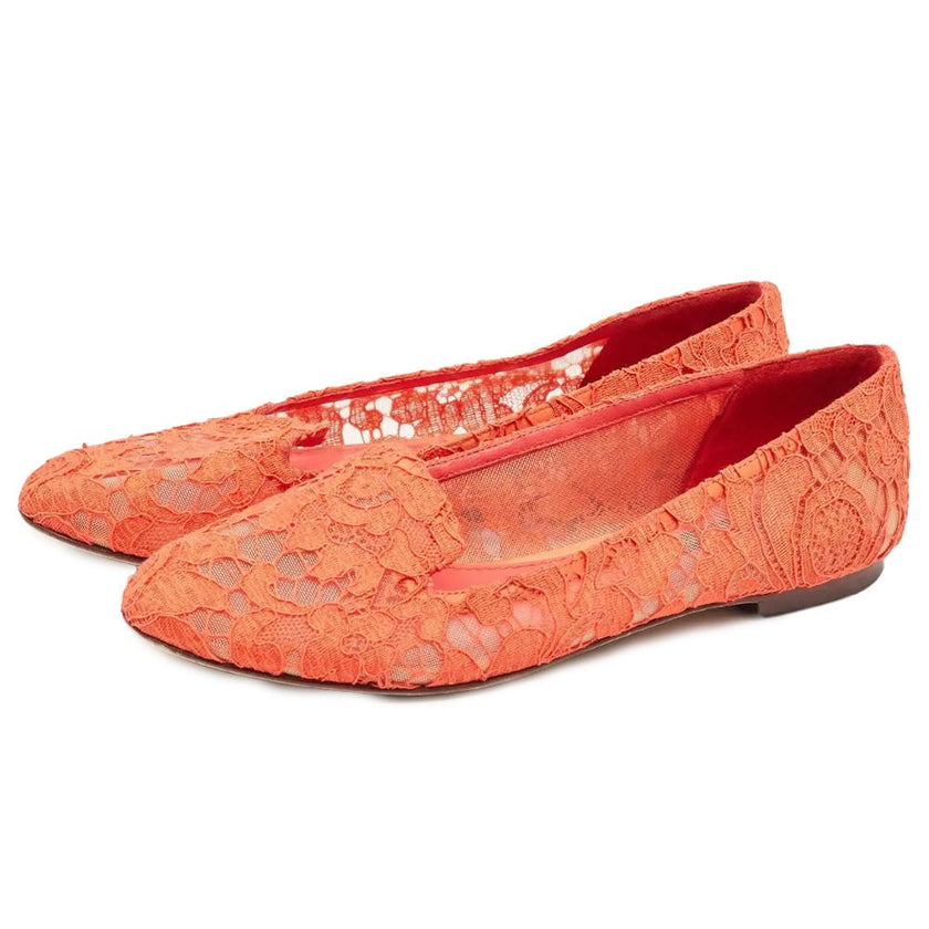Dolce & Gabbana Red Viscose Flat Shoe