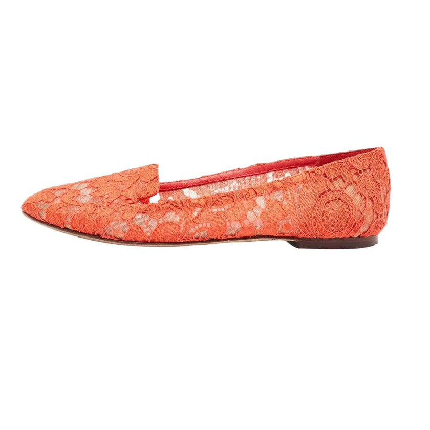 Dolce & Gabbana Red Viscose Flat Shoe