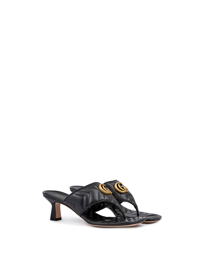 Gucci Mystic Black Nappa Charlotte Leather Sandals