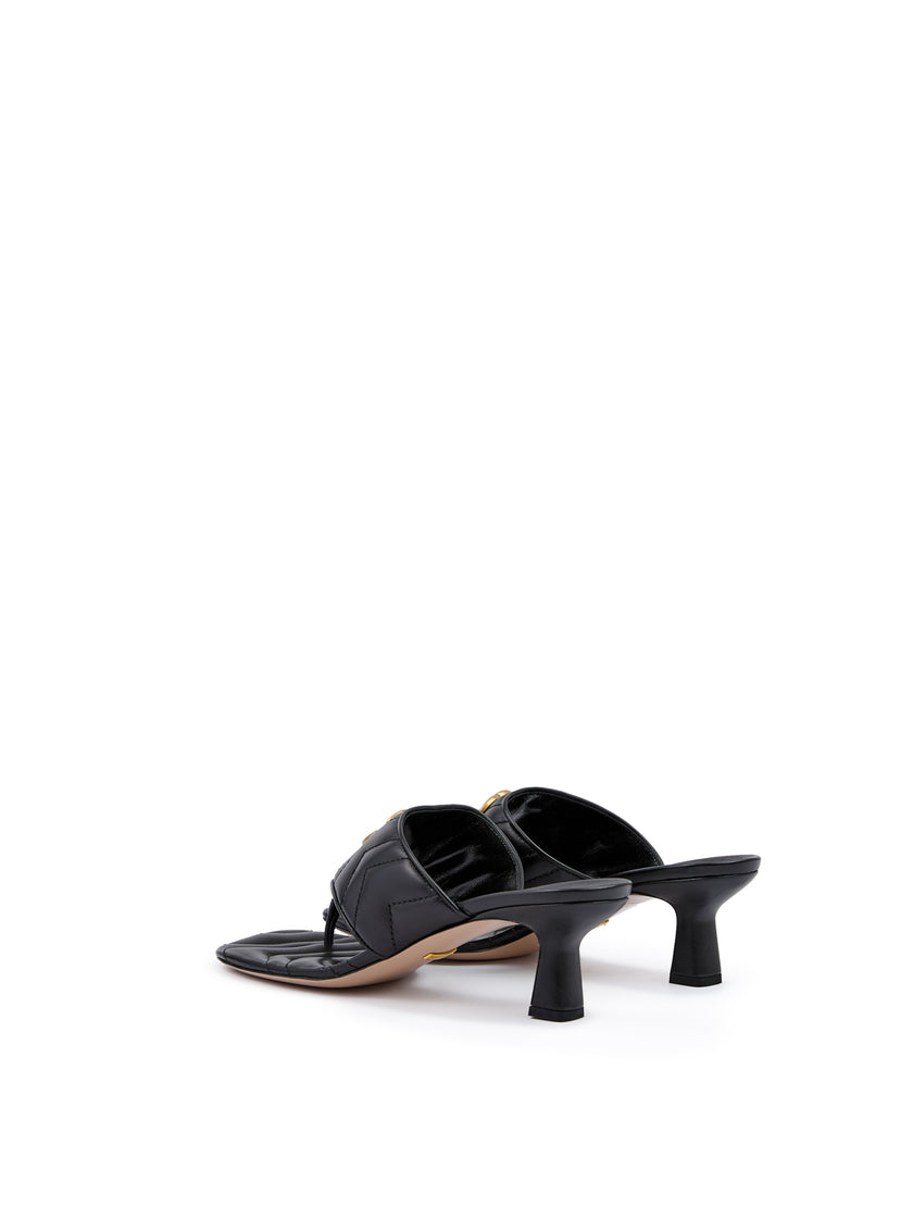 Gucci Mystic Black Nappa Charlotte Leather Sandals