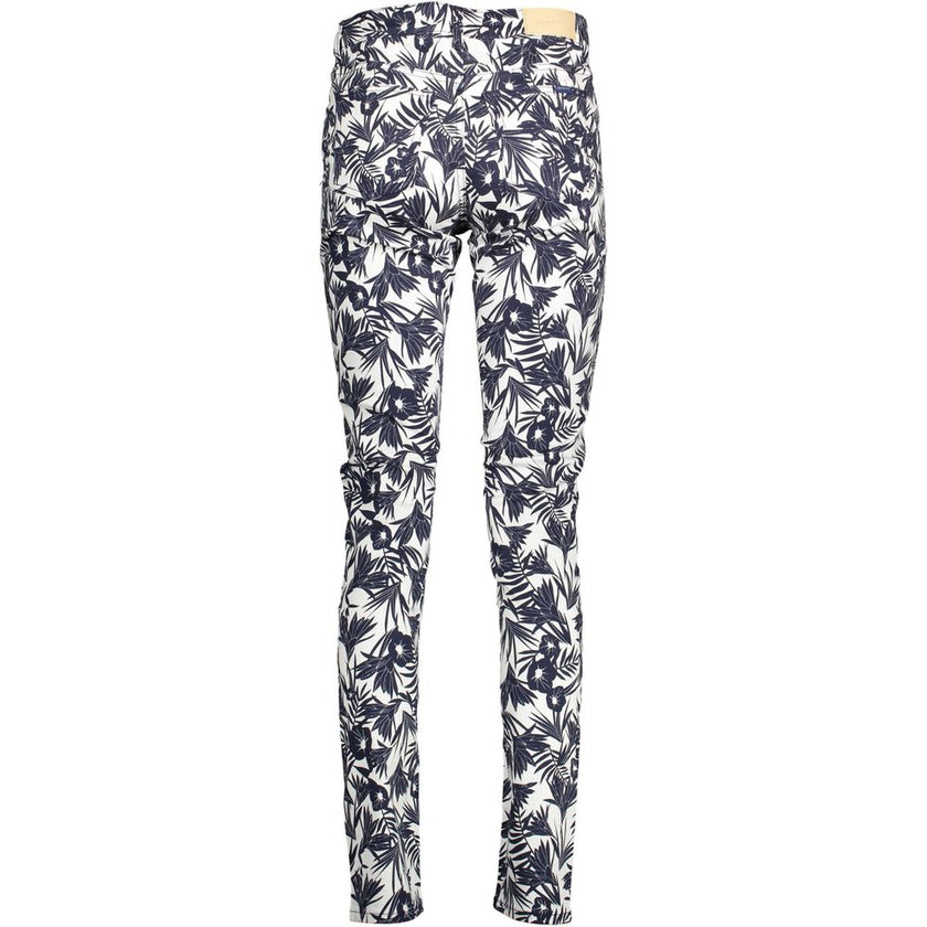Gant Blue Cotton Women Slim Trouser