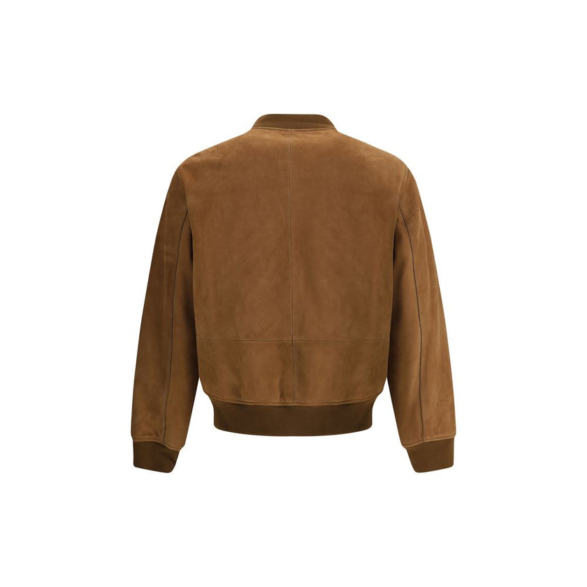 Yves Salomon Suede Bomber Jacket