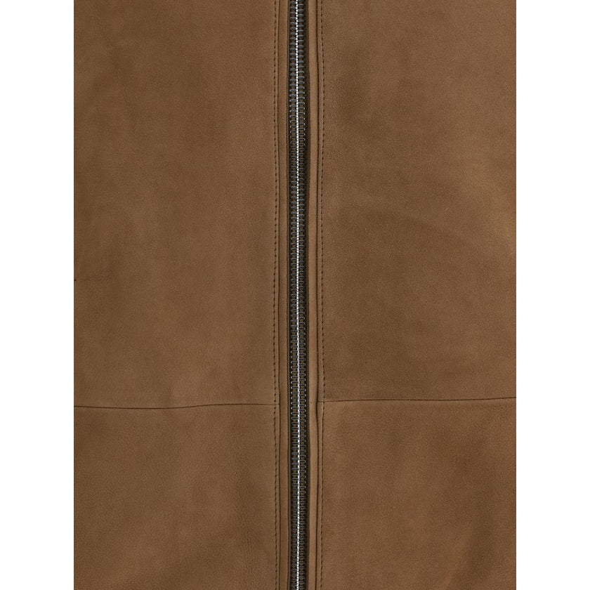 Yves Salomon Suede Bomber Jacket