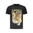 Cavalli Class Black Cotton Men T-Shirt