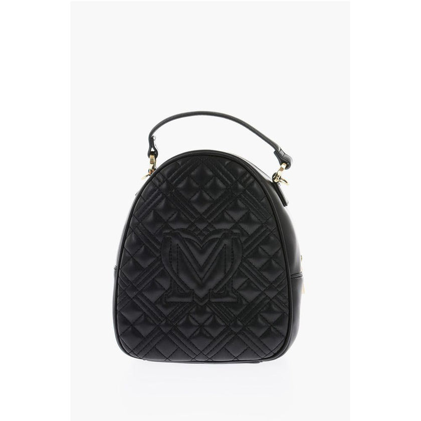Moschino Love Quilted Faux Leather Mini Bag with Golden Details