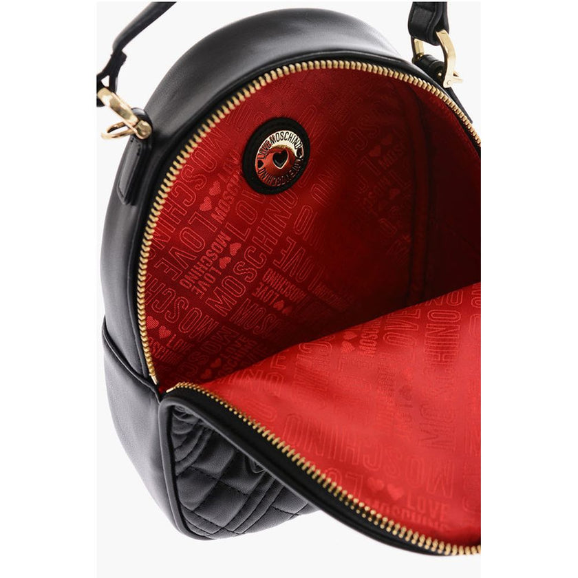 Moschino Love Quilted Faux Leather Mini Bag with Golden Details