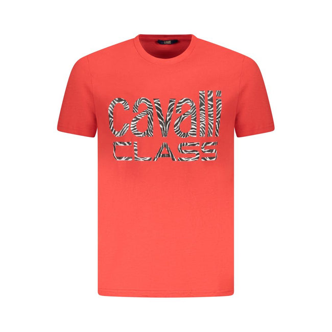 Cavalli Class Red Cotton Men T-Shirt