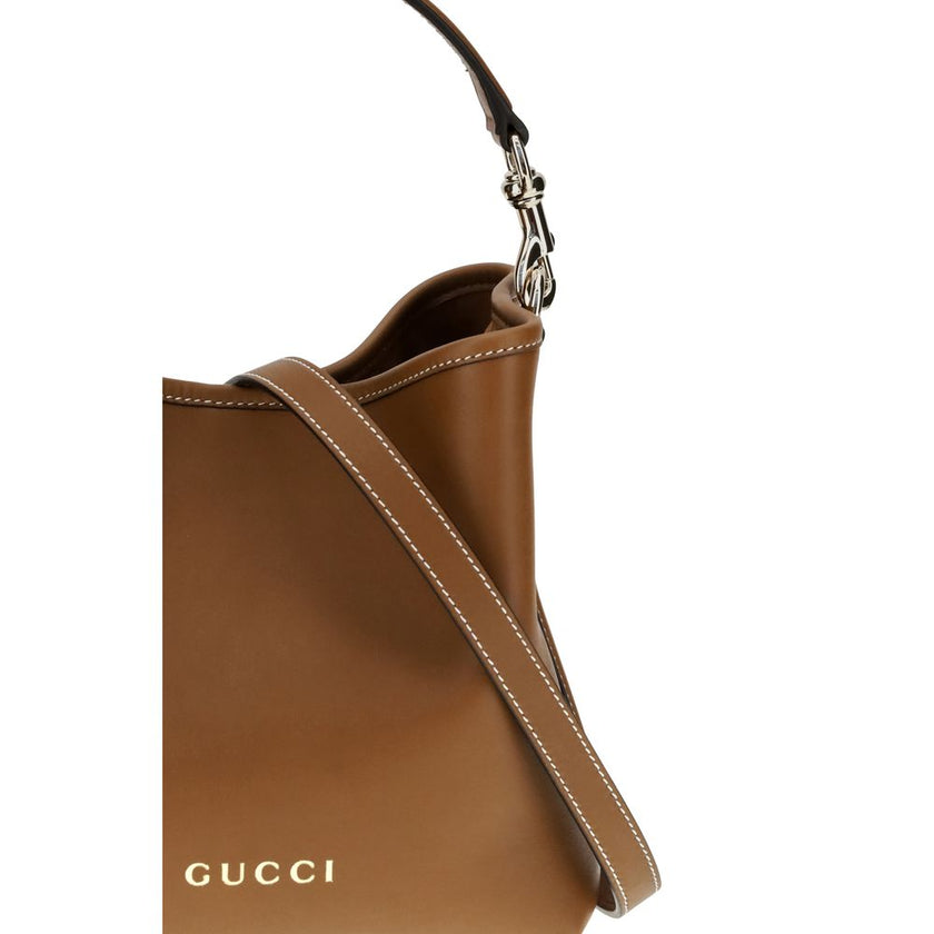 Gucci GG Emblem Leather Bucket Bag