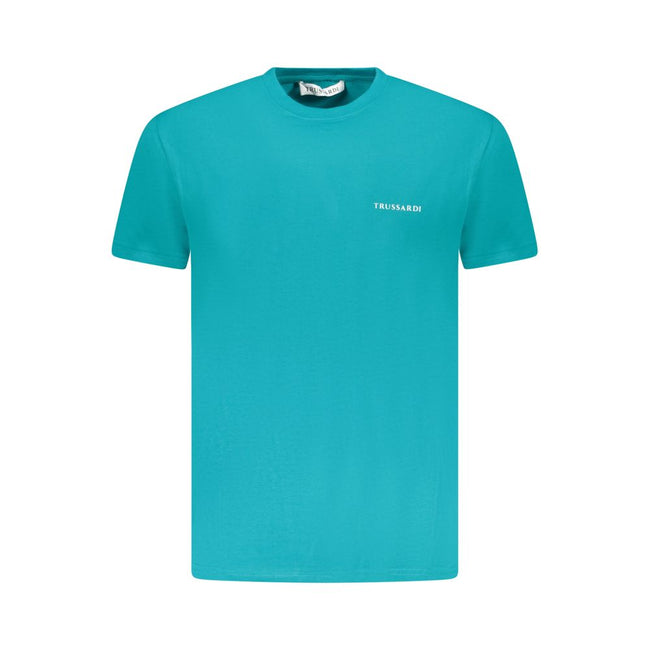 Trussardi Light Blue Cotton Men T-Shirt