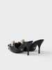 Prada Black Nappa Leather Rope Detail  Sandals