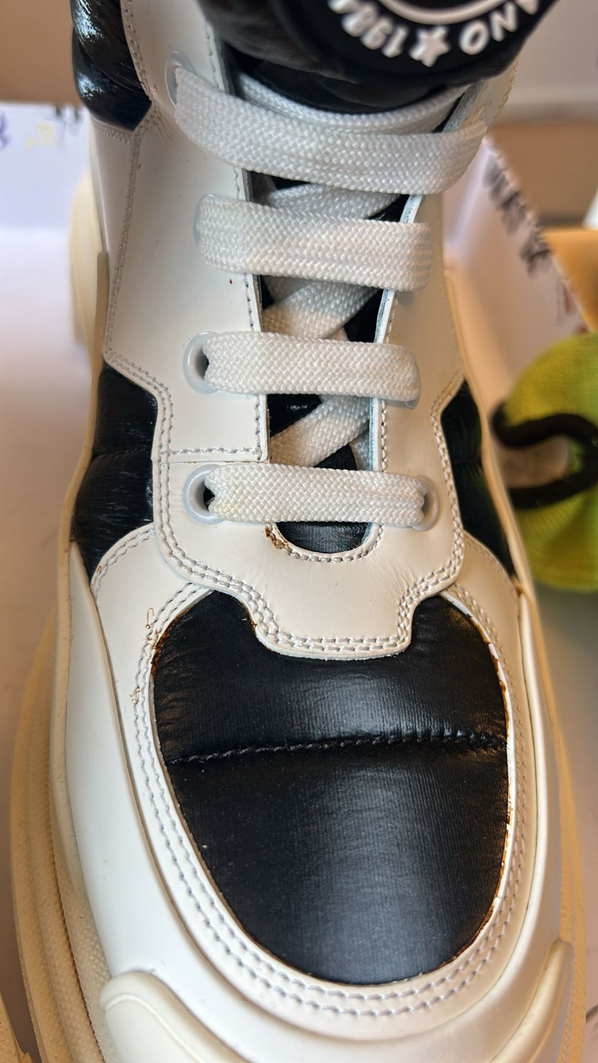 Dolce & Gabbana White Padded Mid Calf Lace Up Boots Shoes