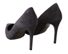 Dolce & Gabbana Elegant Gray Suede Stiletto Pumps