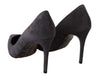 Dolce & Gabbana Elegant Gray Suede Stiletto Pumps