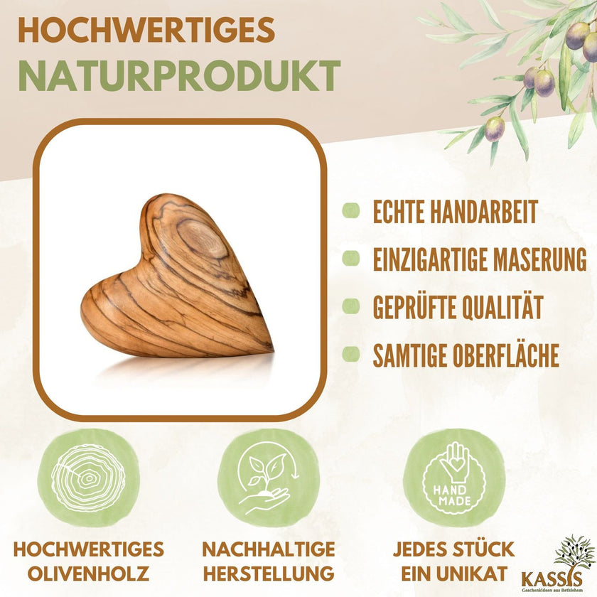 Herz Geschenk Olivenholz Handschmeichler Glücksbringer