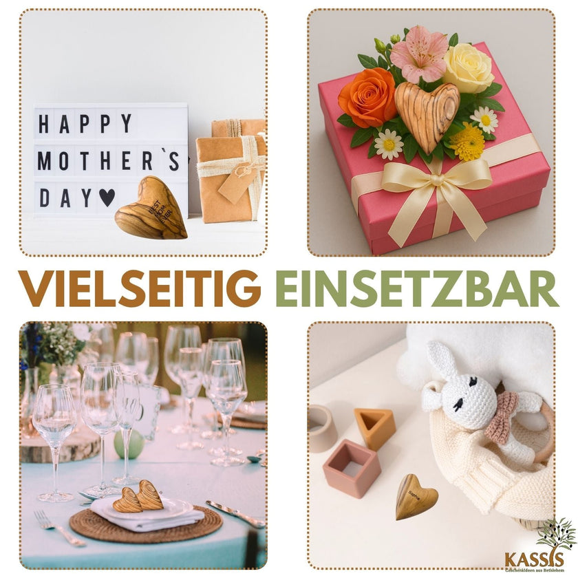 Herz Geschenk Olivenholz Handschmeichler Glücksbringer